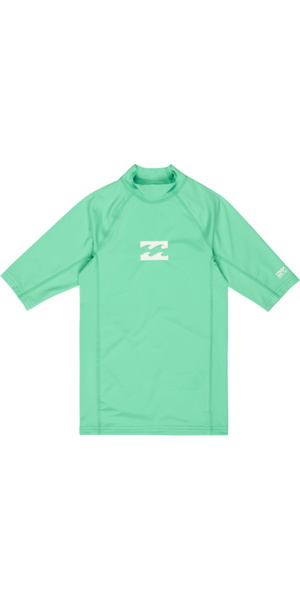 2026 Billabong Junior Waves All Day Short Sleeve Rash Vest EBBWR00101 - Acid Green